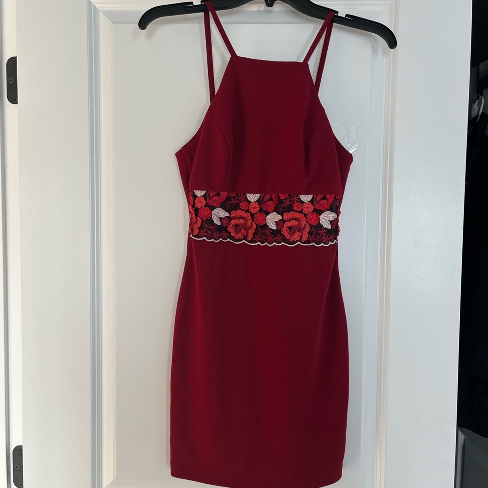 Teeze Me Red Floral Mini Dress